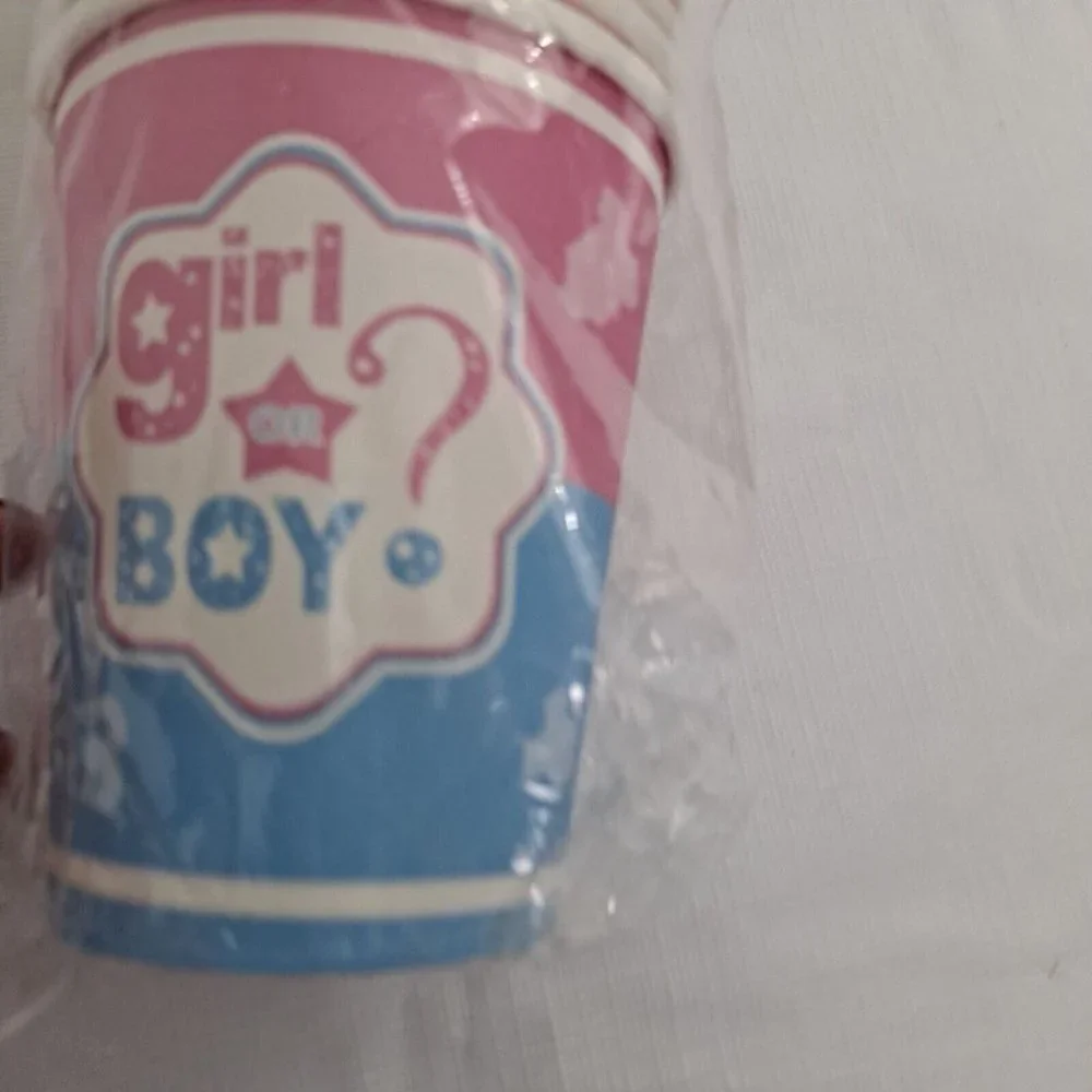 Gender Reveal Party Cups Girl Or Boy Paper Punch Drinking 24 count